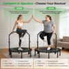 81BnlEcBIuL._AC_SL1500_.jpg BCAN BT2 450/550LBS Mini Rebounder Trampoline for Adults with Bar, Fitness Trampoline with Bungees, Adjustable Handle, Stable & Quiet, Indoor Outdoor, Whole-Body Workout & Relaxation at Home-40IN/48IN