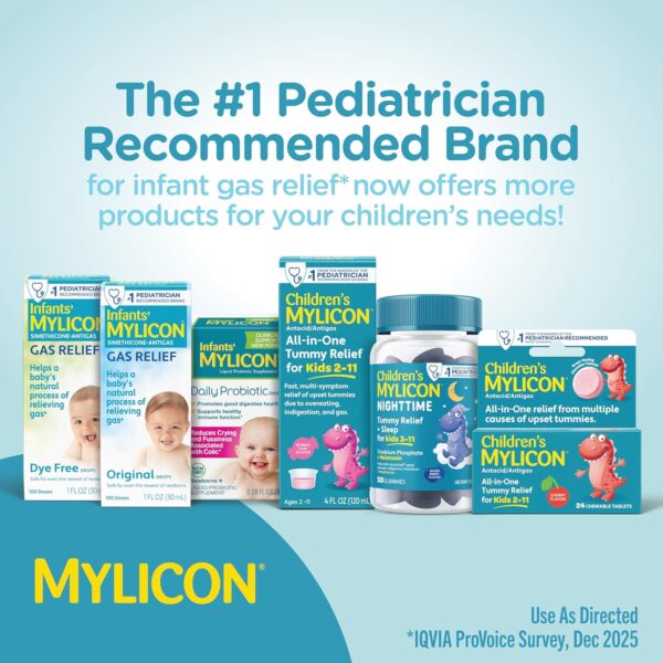 MYLICON Infants Gas Relief Drops for Infants and Babies, Dye Free Formula, 1 Fluid Ounce