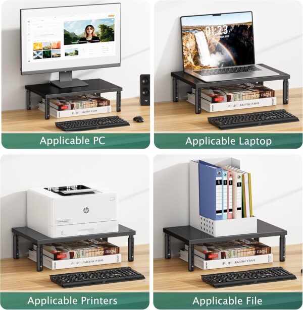 81CQUVbVqKL._AC_SL1500_.jpg OPNICE Desk Organizers and Accessories, Adjustable Computer Monitor Stand Riser, Laptop Stand for Desk, Office Desk Accessories & Workspace Organizers for Home Office, Black Wood