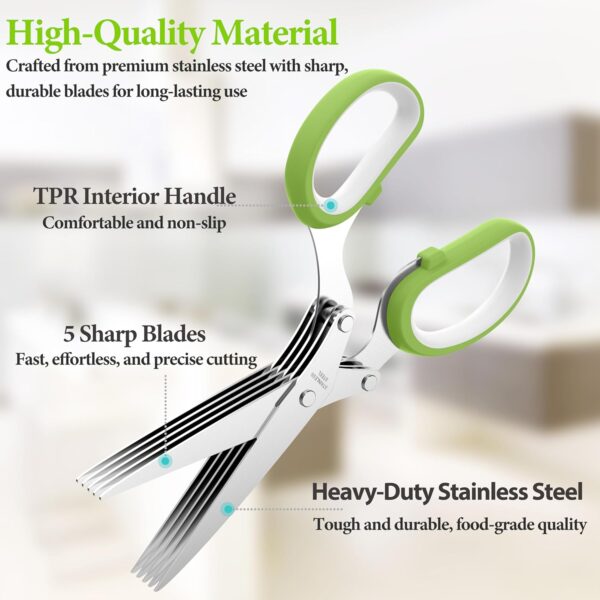 81D5ixCrbEL._AC_SL1500_.jpg 2026 Upgraded Herb Scissors, Effortless Herb Shears Cutter Tool with Sharp Stainless Steel Blades for Fresh Herbs, Must-Have Kitchen & Cooking Gadget, Green