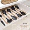 Astercook 39 PCS Kitchen Utensils Set, Silicone Cooking Utensil Sets with Wooden Handle, 446°F Heat Resistant Food Grade Spatula Set, BPA Free Kitchen Gadgets Tools Set for Mothers Day Gifts