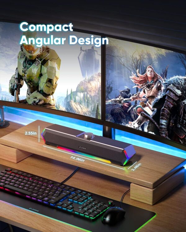 81DhYv77WCL._AC_SL1500_.jpg LENRUE G11 Computer Speakers for Desktop, Touch Lights PC Speakers with Surge Clear Sound, USB C/USB Powered, AUX Audio for Computer Desktop PC Laptop Desk
