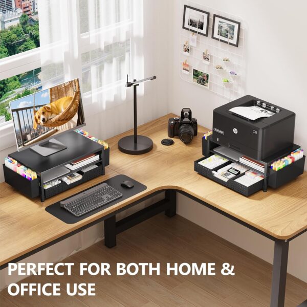 81DwasggyrL._AC_SL1500_.jpg OPNICE Desk Organizers and Accessories, Computer Monitor Stand Riser with Drawer and 2 Pen Holders, Printer & Laptop Stand, Office Desk Accessories & Workspace Organizers for Home Office Supplies, Black