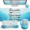 LIMKRIAN Desk Mat Pad, XXL Large Gaming Mouse Pad with Wrist Rest Wrist Support, Ergonomic Mouse Pad, Keyboard Wrist Rest, Coaster, Home Office Desk Accessories Decor Supplies, Stay Positive