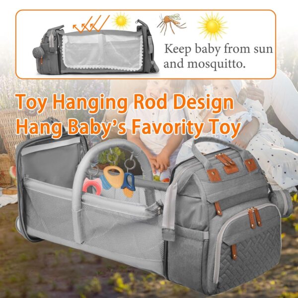 Astro alan Baby Diaper Bag with Changing Station, Waterproof Diaper Bag Backpack for Moms Dads with USB Charging Port, Baby Shower Gifts, Large Capacity diaper backpack, Grey