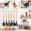 Astercook 39 PCS Kitchen Utensils Set, Silicone Cooking Utensil Sets with Wooden Handle, 446°F Heat Resistant Food Grade Spatula Set, BPA Free Kitchen Gadgets Tools Set for Mothers Day Gifts
