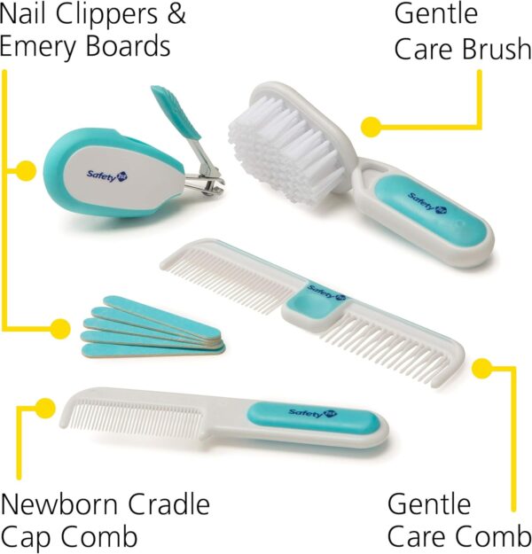 81HnDLuEuRL._AC_SL1500_.jpg Safety 1st Deluxe Baby Healthcare and Grooming Kit, Arctic Blue, Newborn Baby Essentials, One Size, 25 Pieces