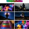 Wireless LED Lights for Car, Wireless Rock Lights with 8 Colors 10 Modes,Led Strobe Warning Light, Motorcycles, Boats, Camping, Bikes, Drones，Design in USA (4pcs Black)