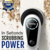 Dovety Electric Spin Scrubber, Shower Scrubber, Power Cleaner Tools with 8 Replaceable Brush Heads, Cleaning Brush with Extension Handle, 2 Adjustable Speeds, 90Mins Work Time for Home Bathtub-White