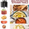 Meat Chopper, Hamburger Grinder, Premium Heat Resistant Smasher for Ground Beef, Burger Grinder Nylon Potato Mix Tool, Meat & Poultry Tenderizers-Black