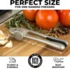81Kaei6pacL._AC_SL1500_.jpg Zulay Kitchen Premium Garlic Press Set - Rust Proof Professional Garlic Mincer Tool - Easy-Squeeze, Easy-Clean with Soft, Ergonomic Handle - Silicone Garlic Peeler & Brush (Silver)