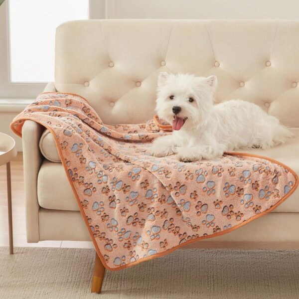 81LFvuncOLL._AC_SL1500_.jpg Luciphia 1 Pack 3 Blankets Super Soft Fluffy Premium Fleece Pet Blanket Flannel Throw for Dog Puppy Cat Paw Brown/Pink/White Small(23x16 inch)