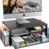 81MeUftFm8L._AC_SL1500_.jpg OPNICE Desk Organizer and Accessories, 2-Tier Computer Monitor Stand Riser with Drawer and 2 Pen Holders, Laptop Stand, Office Desk Accessories for Office Supplies, Black