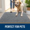 OLANLY Dog Door Mat for Muddy Paws 30x20, Absorbs Moisture and Dirt, Absorbent Non-Slip Washable Doormat, Quick Dry Chenille Mud Mat for Dogs, Entry Indoor Entryway Carpet for Inside Floor, Grey