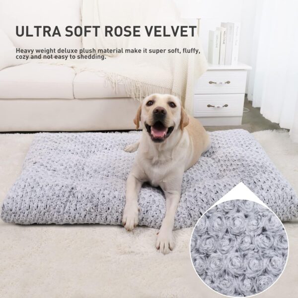 81NDKVizXUL._AC_SL1500_.jpg KSIIA Washable Dog Bed Deluxe Plush Dog Crate Beds Comfy Kennel Pad Anti-Slip Pet Sleeping Mat for Large, Jumbo, Medium, Small Dogs Breeds, 35" x 23", Gray