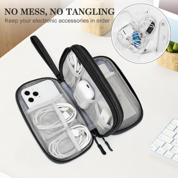 81NbFx4mrWL._AC_SL1500_.jpg FYY Travel Cable Organizer Pouch Electronic Accessories Carry Case Portable Waterproof Double Layers All-in-One Storage Bag for Cord, Charger, Phone, Earphone Black