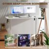 81NePrkzxNL._AC_SL1500_.jpg Veken 55 Inch Large Electric Standing Desk,Sit to Stand Up, Heights Adjustable, Work Home Office Computer Table for Study, Walking Pad, Writing, and Games, Wooden Desktop Desks, White