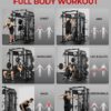 Mikolo Smith Machine with Weight Stack, Power Cage Home Gym System with LAT Pulldown & Cable Crossover, Multi-Functional Trainer with Dual Pulley System, Includes 10+ Free Attachments