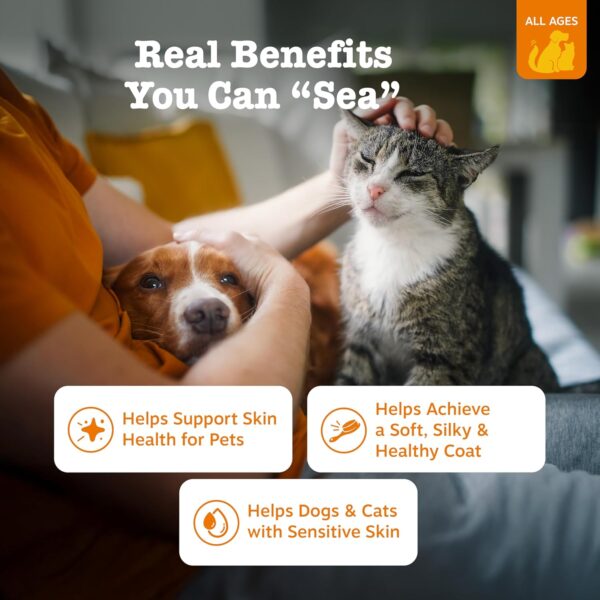 81Nstr2JLRL._AC_SL1500_.jpg Zesty Paws Wild Alaskan Omega-3 Blend Pollock + Salmon Oil for Dogs and Cats- Skin and Coat Support, Omega 3 Supplement for Pets, 8.5oz