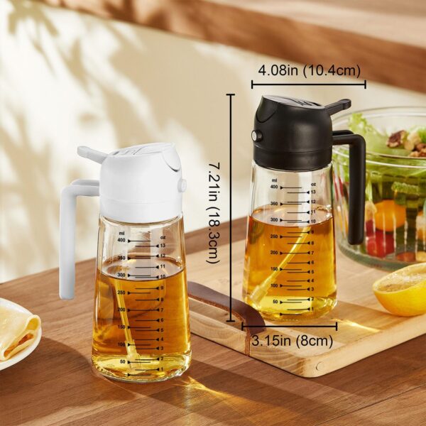 81OeI0fwrL._AC_SL1500_.jpg TrendPlain 16oz/470ml Glass Olive Oil Sprayer for Cooking – 2 in 1 Olive Oil Dispenser Bottle for Kitchen Gadgets and Air Fryer Accessories, Salad, BBQ - Black