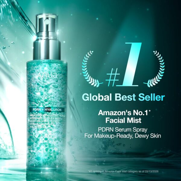 81Ou3h-2f7L._SL1500_.jpg ANUA PDRN Collagen Glow Facial Serum Spray, Hydrating Face Mist, Hyaluronic Acid, dewy glass finish, All Skin Types, Instant Plumping Hydration, Firming Care, Korean Skincare, 3.38 fl oz