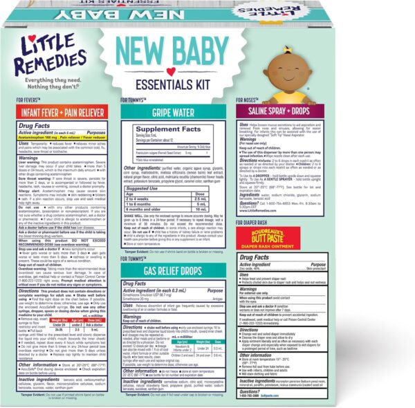 81PEma1iRAL._AC_SL1500_.jpg Little Remedies New Baby Essentials Kit with Saline Nasal Spray, Diaper Rash Cream, Gas Relief Drops, Gripe Water & More, Safe for Newborns