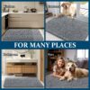 OLANLY Dog Door Mat for Muddy Paws 30x20, Absorbs Moisture and Dirt, Absorbent Non-Slip Washable Doormat, Quick Dry Chenille Mud Mat for Dogs, Entry Indoor Entryway Carpet for Inside Floor, Grey