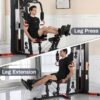 Fitvids Home Gym Equipment, Multifunctional Full Body Workout Weight Machine Station with Weight Stack, All in One Exercise Equipment with Pulley System & Seated Rowing for Home Gym Strength Training