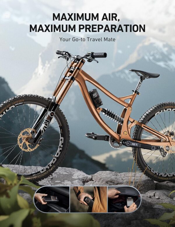 81S18fieYSL._AC_SL1500_.jpg AstroAI L7 Tire Inflator Portable Air Compressor Cordless Mini Bike Pump with Digital Dual Values Display, 150 PSI Car Tires Air Pump with LED Lights&Pressure Gauge for Auto, Motorcycles, Bikes, Balls