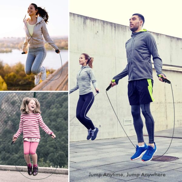 81S8R2IqzmL._AC_SL1500_.jpg Jump Rope, Tangle-Free Rapid Speed Jumping Rope Cable with Ball Bearings for Women, Men & Kids, Adjustable Steel Jump Rope with Foam Handles for Home Gym Exercise Fitness Workout Equipment & Slim Body