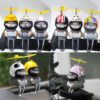 wonuu Duck Bike Bell with Light and Helmet Cute Hamster Bicycle Horn, Dashboard Decoration Hamster Motorcycle Bike Bells Rubber Duck Car Dashboard Decorations (Rainbow-Hamster)