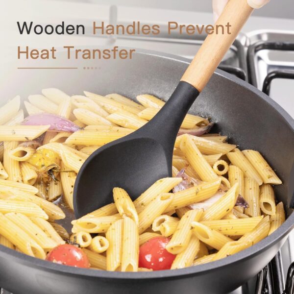 Astercook 39 PCS Kitchen Utensils Set, Silicone Cooking Utensil Sets with Wooden Handle, 446°F Heat Resistant Food Grade Spatula Set, BPA Free Kitchen Gadgets Tools Set for Mothers Day Gifts