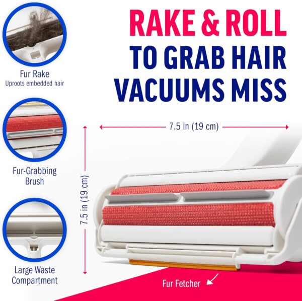 81TPfjUXKL._AC_SL1500_.jpg ChomChom Roller & Rake – Reusable Pet Hair Removal Roller with Rake Attachment for Cat & Dog Fur on Furniture, Couch, Carpet, Car, Rugs, Bedding & More– Portable, Eco-Friendly