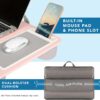 LAPGEAR Home Office Pro Lap Desk with Wrist Rest, Mouse Pad, and Phone Holder - Pink - Fits up to 15.6 Inch Laptops - Style No. 91604