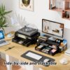81UWUfAl-xL._AC_SL1500_.jpg Simple Trending Desk Organizer and Accessories, 2-Tier Computer Monitor Stand Riser with Drawer and 2 Pen Holders for Office Supplies, Black