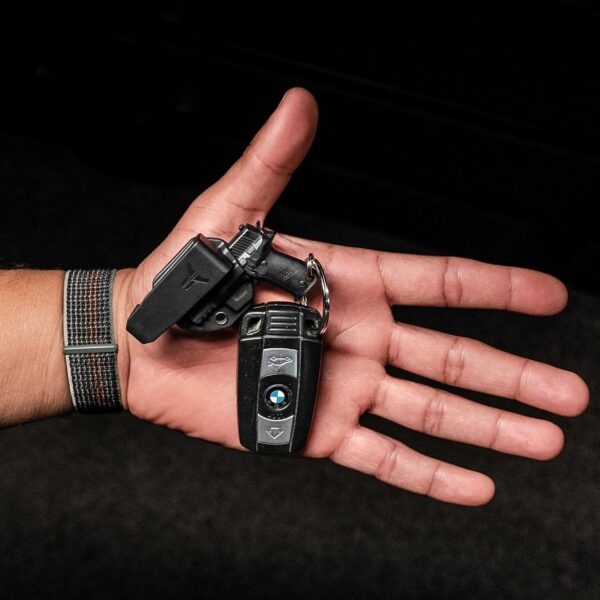 Blade-Tech Mini Pistol Shaped Keychain with Holster and Belt Clip Holsters
