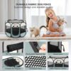 81UrRriTZyL._AC_SL1500_.jpg Siedihit Dog Cat Playpen, Puppy Pet Playpen Indoor for Small Dog Crate Tent Cage Outdoor, Portable Pop Up Dogs Enclosure Kennel with Carrying Case for Dogs/Cats/Rabbits(Grey, Small