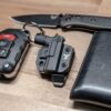 Blade-Tech Mini Pistol Shaped Keychain with Holster and Belt Clip Holsters