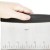 Amazon Basics Multi-Purpose Bench Scraper, Stainless Steel Dough Cutter with Measurement Marks, Dishwasher Safe, Non-slip Contoured Grip, 6", Black, Silver