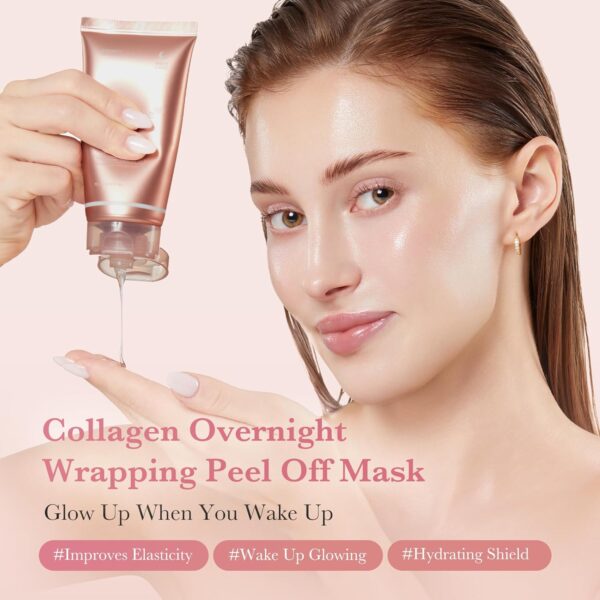 81Vyl-81rUL._SL1500_.jpg medicube Wrapping Mask Collagen Overnight Peel Off Facial Mask | Elasticity & Hydration Care, Reduces Sagging & Dullness | Hydrolyzed Collagen For Glowing Skin | Korean Skin Care, 2.53 fl.oz