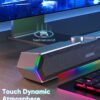81W5PCQepwL._AC_SL1500_.jpg LENRUE G11 Computer Speakers for Desktop, Touch Lights PC Speakers with Surge Clear Sound, USB C/USB Powered, AUX Audio for Computer Desktop PC Laptop Desk