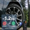 Tire Inflator Portable Air Compressor - 5200mAh 150PSI Quickly Inflate Portable Air Pump for Car Tires/Bike/Basketball with LED Large Dual Screen, Pressure Gauge & Auto Shut-Off