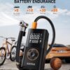 81XjZBb8y1L._AC_SL1500_.jpg AstroAI L7 Tire Inflator Portable Air Compressor Cordless Mini Bike Pump with Digital Dual Values Display, 150 PSI Car Tires Air Pump with LED Lights&Pressure Gauge for Auto, Motorcycles, Bikes, Balls