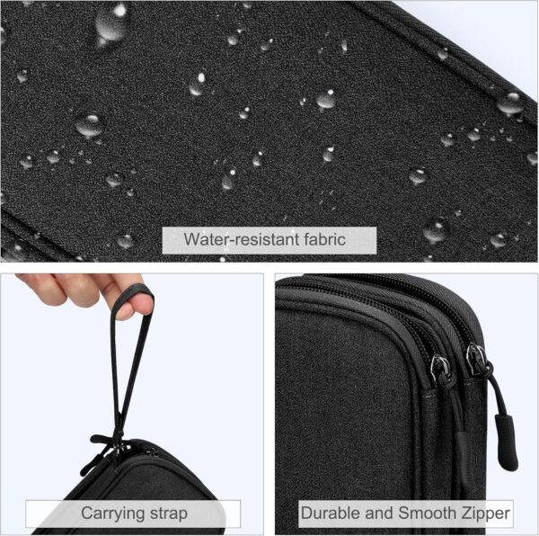 81Xvg9HMB7L._AC_SL1500_.jpg FYY Travel Cable Organizer Pouch Electronic Accessories Carry Case Portable Waterproof Double Layers All-in-One Storage Bag for Cord, Charger, Phone, Earphone Black