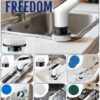 Dovety Electric Spin Scrubber, Shower Scrubber, Power Cleaner Tools with 8 Replaceable Brush Heads, Cleaning Brush with Extension Handle, 2 Adjustable Speeds, 90Mins Work Time for Home Bathtub-White
