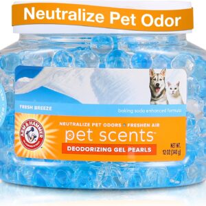 81YmtXiVX-L._AC_SL1500_.jpg Arm & Hammer for Pets Air Care Pet Scents Deodorizing Gel Beads, Pet Odor Eliminator for Rooms Closets and Small Spaces with Long Lasting Odor Control, Fresh Breeze Scent, 12 oz