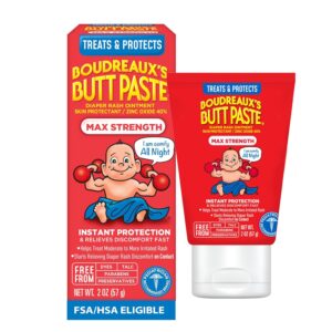 81a-wxVvFqL._SL1500_.jpg Boudreaux’s Butt Paste Max Strength Diaper Rash Cream for Baby, Ointment With Zinc Oxide, 2 oz Tube