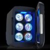 Frigidaire Gaming Light Up Mini Beverage Refrigerator, 6 can, 4 liters, Cooler with large see through door and LED lights Perfect for Gaming Experience, Home, Office, or Cars.12V Charger (Stealth)