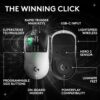 81cTT5Cex2L._AC_SL1500_.jpg Logitech PRO X2 SUPERSTRIKE Lightspeed Wireless Gaming Mouse, Ultra-Fast Performance, Ultra Lightweight (61 g), Customizable Click Haptics, USB-C Charging, for PC/Mac/Laptop - White