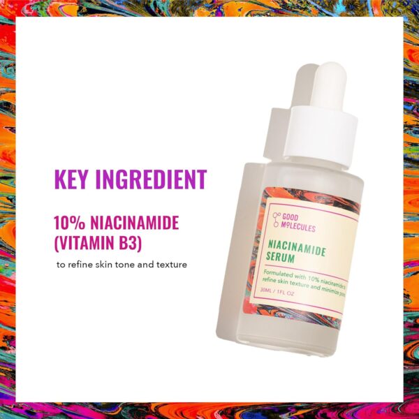 81cdAlQlbpL._SL1500_.jpg Good Molecules Niacinamide Serum - 10% Niacinamide to Target Blemishes, Nourishment, and Skin Tone - Ultra Hydrating Serum and Brightening Skin Care for Face